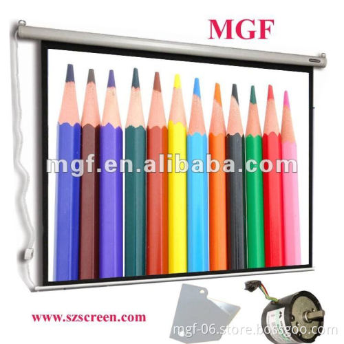 120'' 16:9 motorized worked by IR remote control projection screen 12v trigger electrical wall hanging projector screen